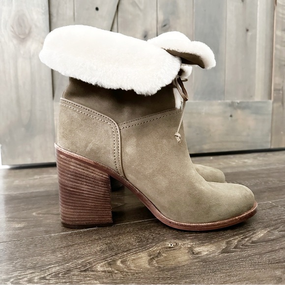 UGG ‘Jerene’ Shearling Lace Up Suede Boots - Picture 2 of 14